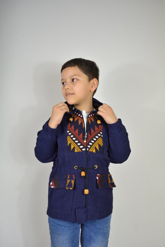 Guatemalan Jacket, Embroidered hoodie, Handmade j… - image 2