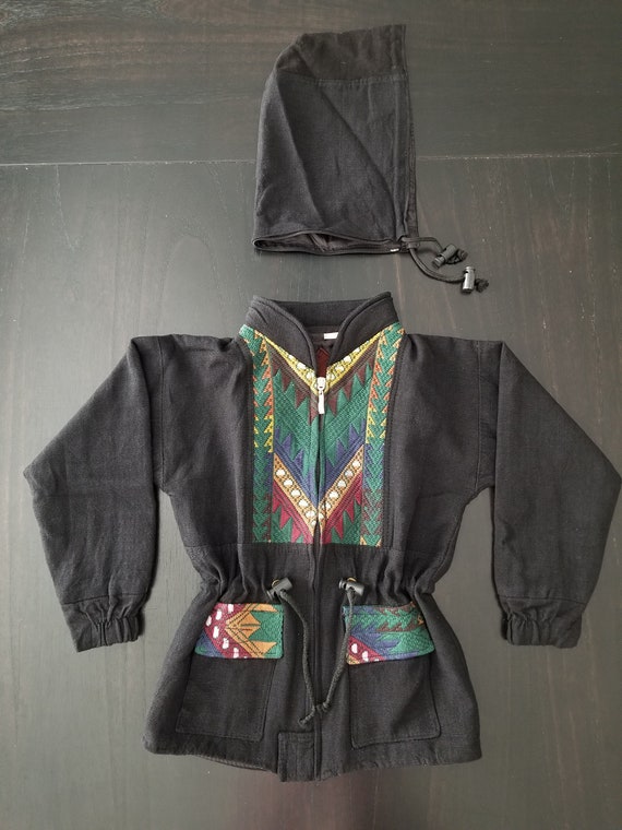 Guatemalan Jacket, Embroidered hoodie, Handmade j… - image 8