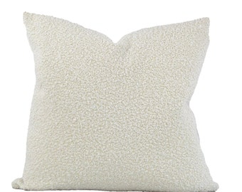 ELISE Off White Boucle Pillow Cover / Textured Throw Pillow / Modern Farmhouse Pillow
