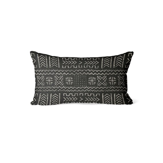 black mudcloth pillow
