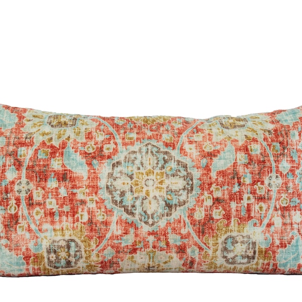 CORA Velvet Orange Persian Style Pillow Cover / Modern Farmhouse Style Pillow