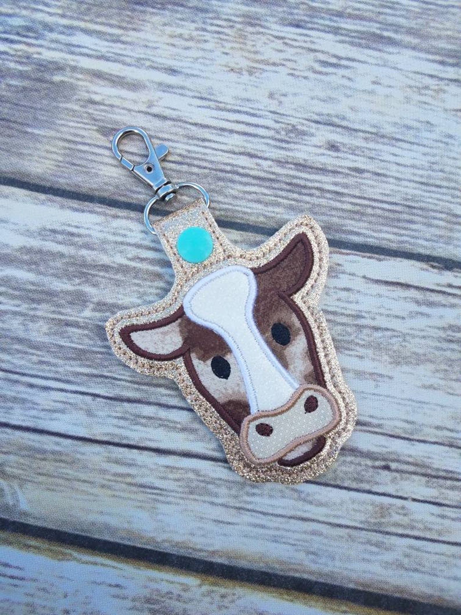 Cow keychain cow key fob cow snap tab cute cow gift idea Etsy