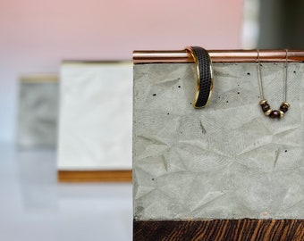 Necklace Holder : Geometric Concrete + Copper Jewelry Display