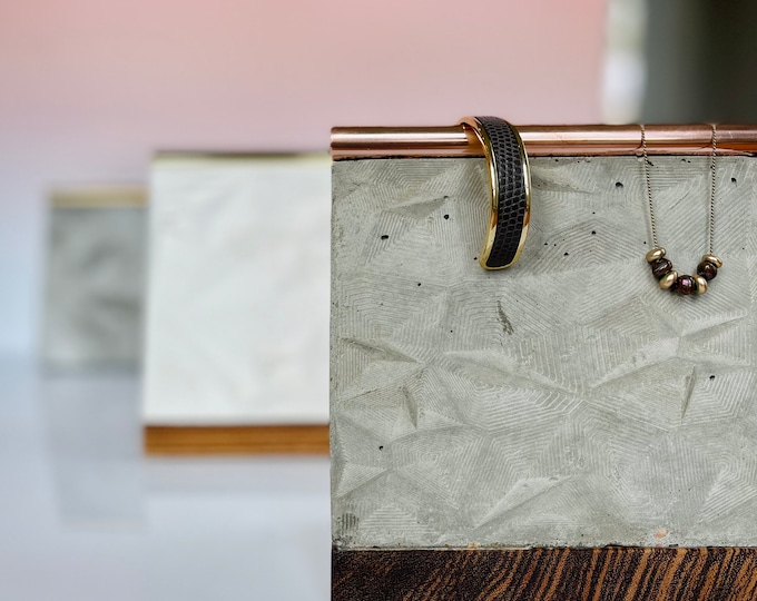 Featured listing image: Geometric Concrete + Copper Jewelry Display