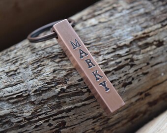 Hand Stamped Aluminum Bar Pet Tag: Custom ID, Copper, Brass personalised personalized dog