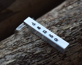 Hand Stamped Aluminum Bar Pet Tag: Custom ID, Copper Accent personalized personalised