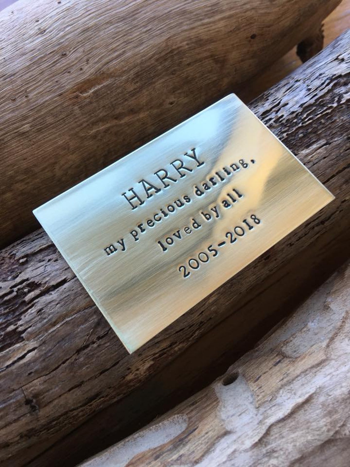 Name Plate Memorial Plaque Hand Stamped Customised Etsy Australia