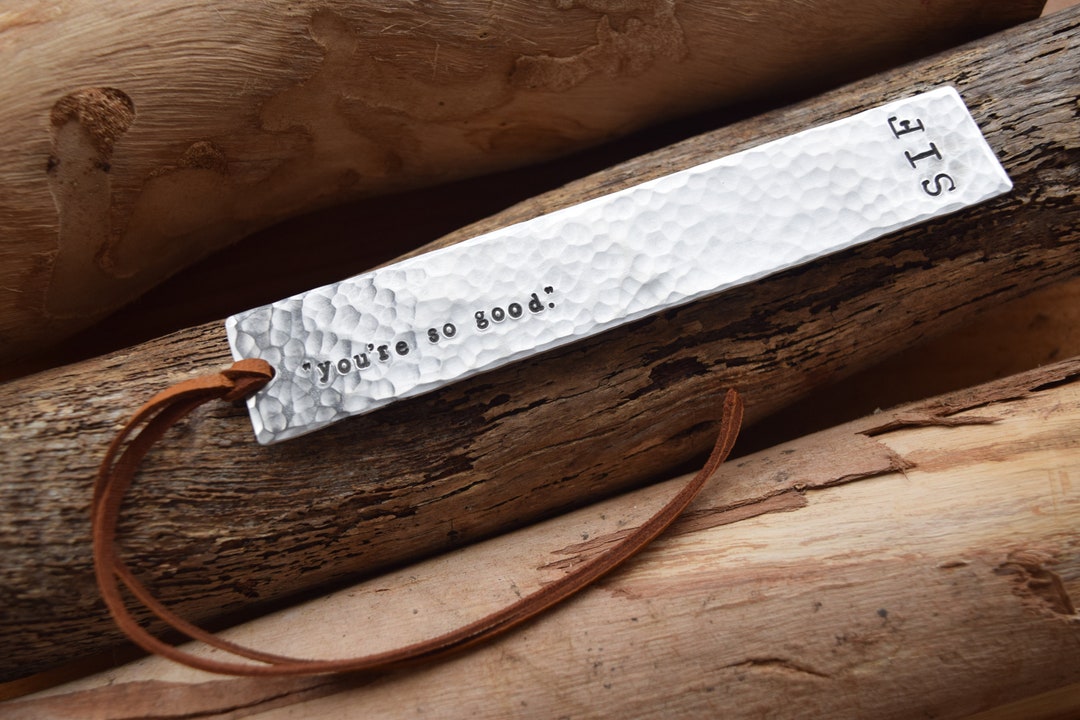 Custom Hand Stamped Aluminum Bookmark: Personalized With Deerskin ...