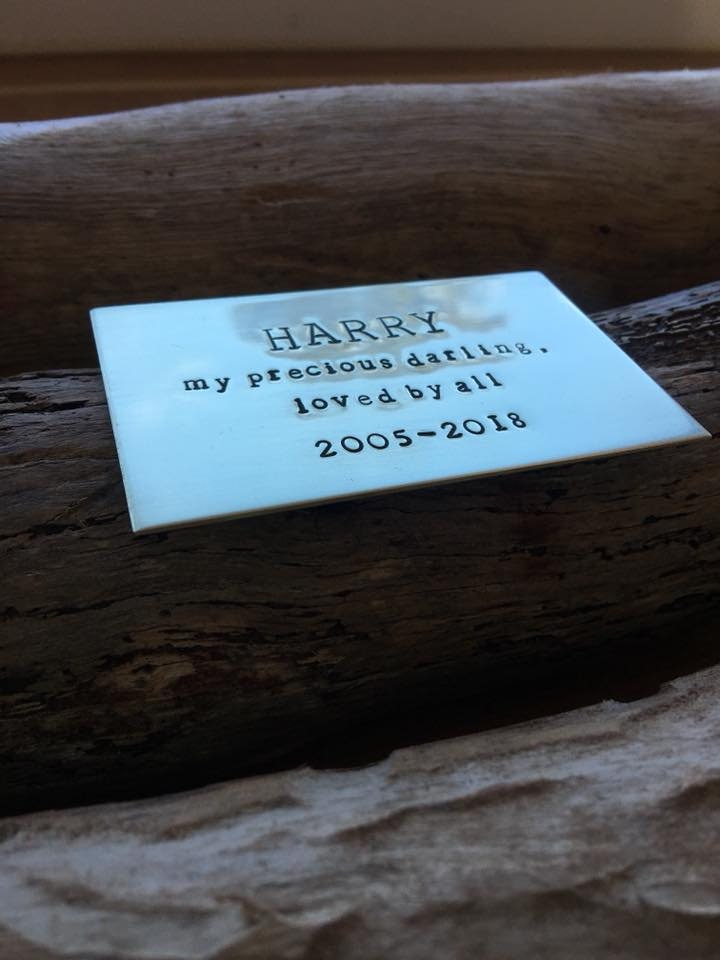 Name Plate Memorial Plaque Hand Stamped Customised Etsy Australia