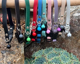 Soft Leather Breakaway Cat Collar: Personalized Pet ID Tag Option