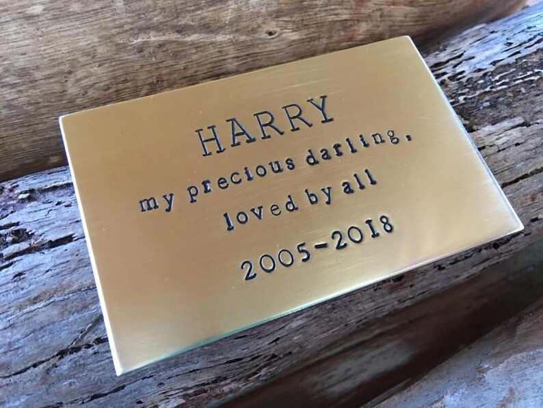 Name Plate Memorial Plaque Hand Stamped Customised Etsy Australia