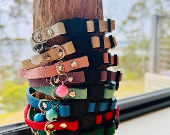 Soft Leather Cat Collar: Breakaway Safety, Personalized ID Tag Option  Kitten