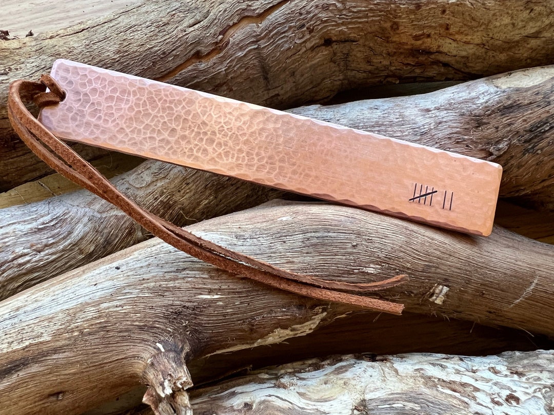 Custom Hand Stamped Bookmark: Hammered Copper or Aluminum, Leather ...