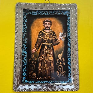 Saint Francis Tin Wallhanging Frame- Signed