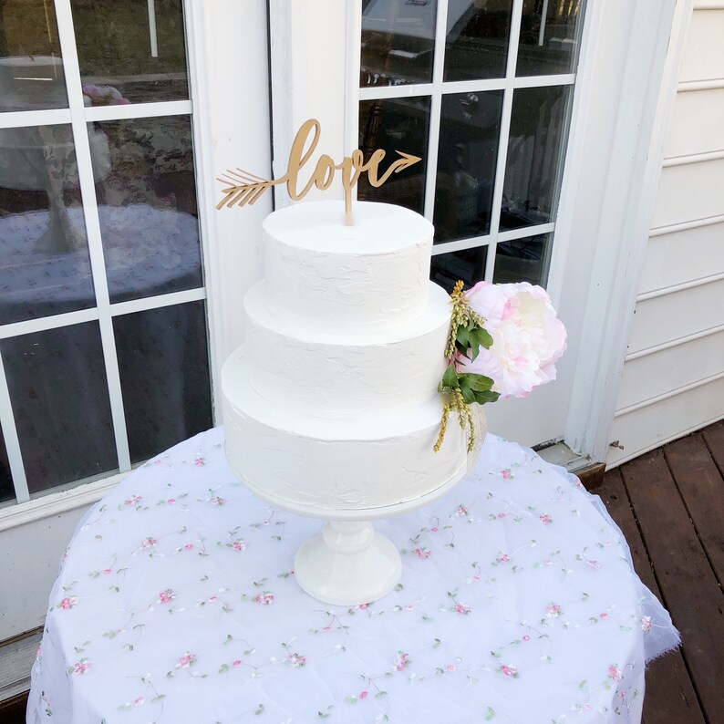 Love Cake Topper Gold Love Cake Topper Wedding Cake Etsy