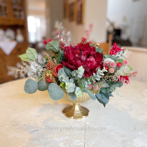 Christmas Floral Arrangement Christmas Decor Christmas