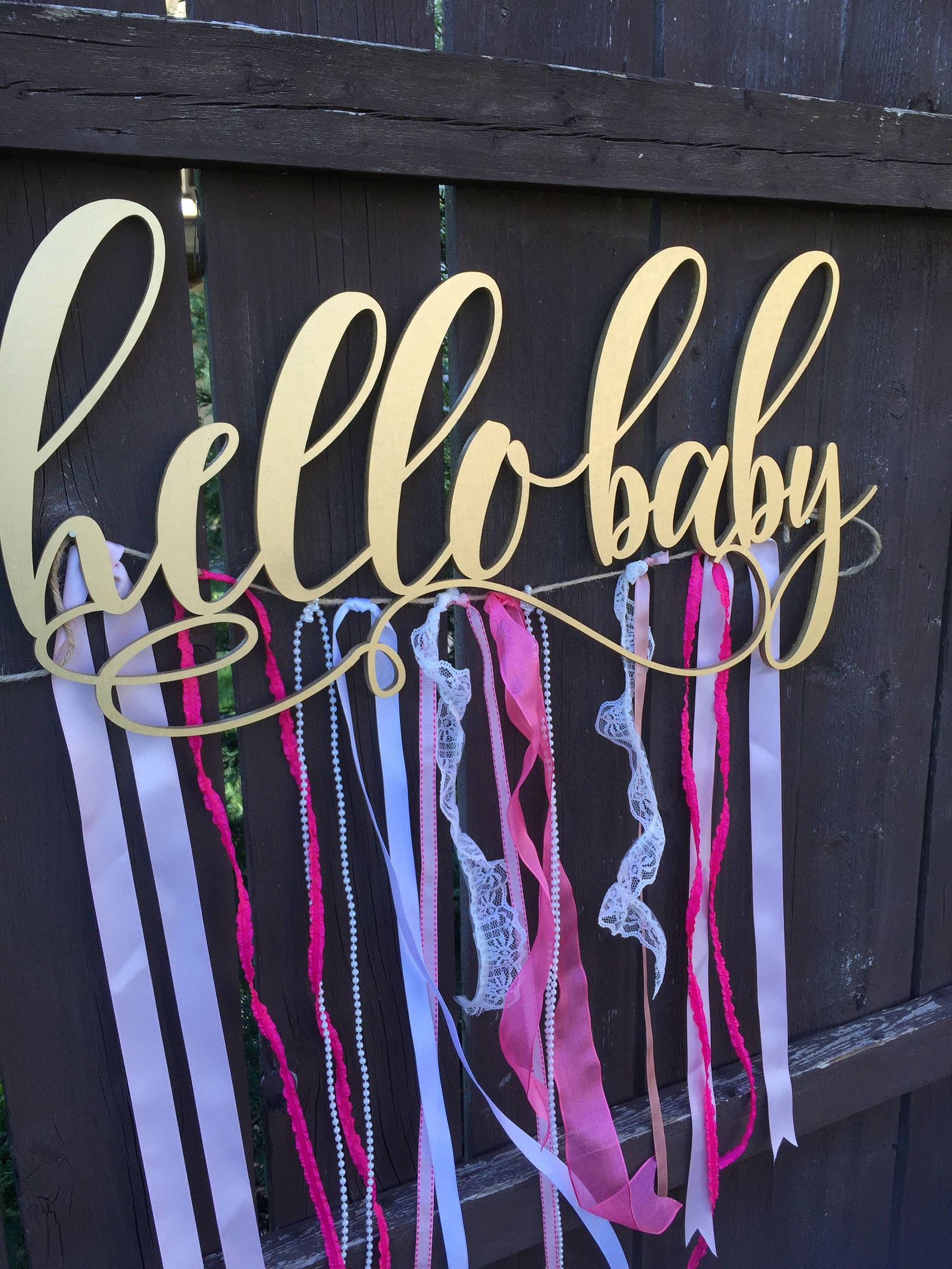 Hello Baby Sign Hello Baby Baby Shower Sign Rustic Baby Etsy