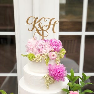 Initials Cake Topper - Two Initials Cake Topper - Two Letters Cake Topper - Heirloom Initials Cake Topper - Initials Wedding Cake Topper.