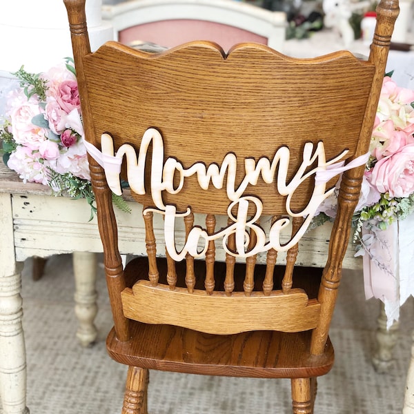 Mom to Be Chair Sign Etsy
