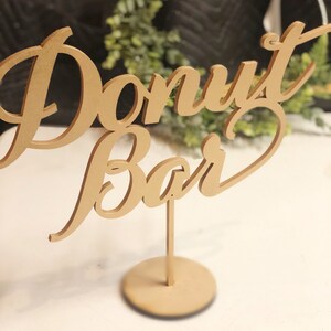 Donut Bar Table Sign, Donuts Sign, Laser Cut Donuts Sign, Donut Wall Sign - Donut Display Sign