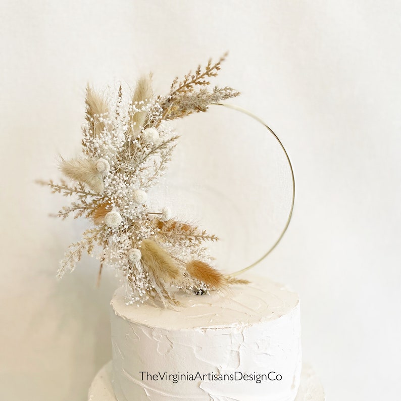 Hoop Dried Flowers Cake Topper Floral Cake Topper Etsy