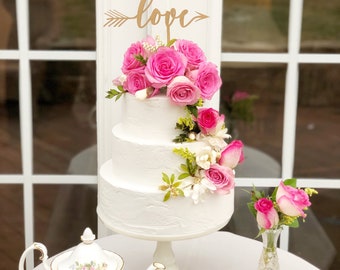 Love Cake Topper - Gold Love Cake Topper - Wedding Cake Topper- Love Wedding Cake Topper - Love Arrow Cake Topper