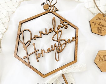 Personalized Bee Themed Cake Topper - Honeybee’s themed Cake Topper - Cake Topper, Bee Hive Cake Topper