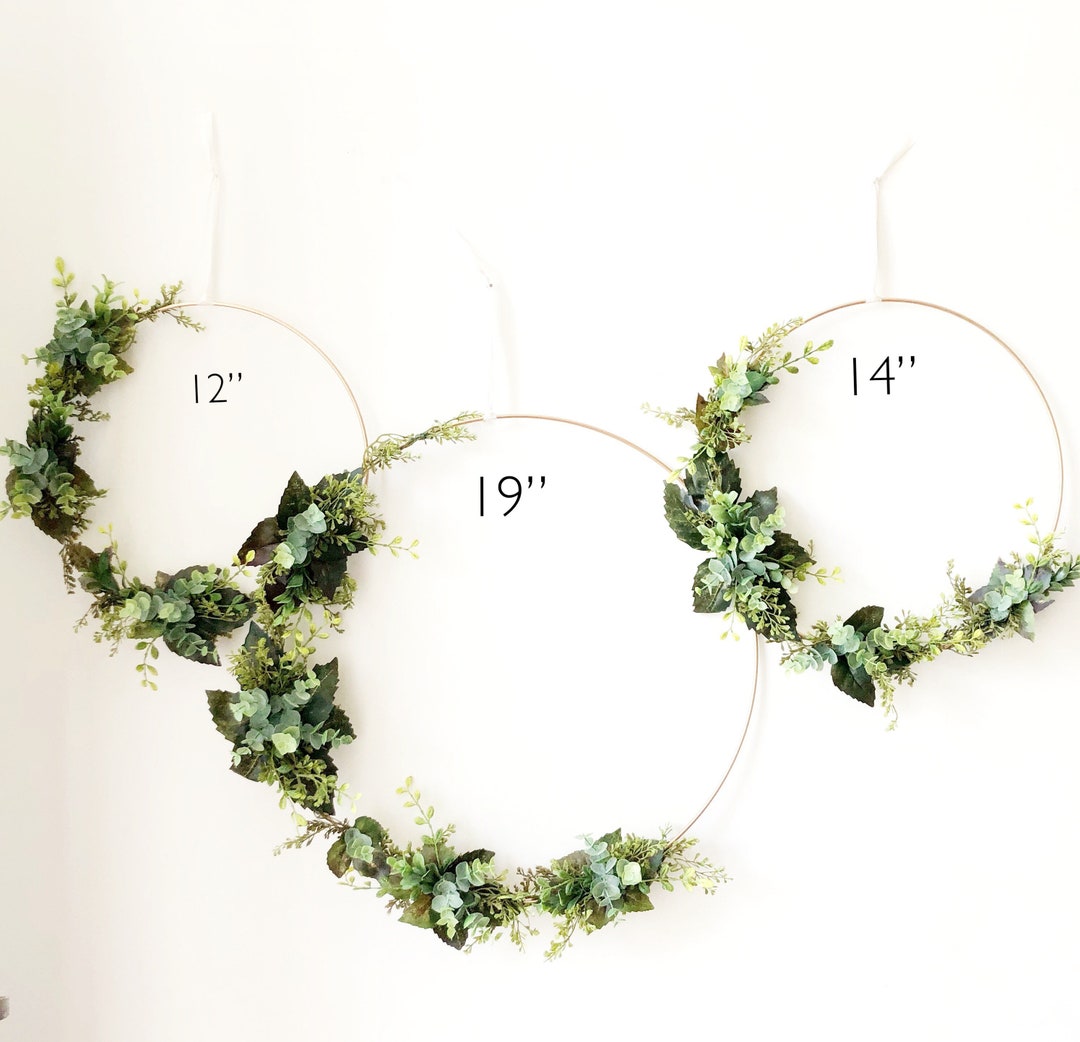 Set of 3 Nursery Floral Hoop Wreaths, 19 , 14, and 12, Floral Wreaths ...