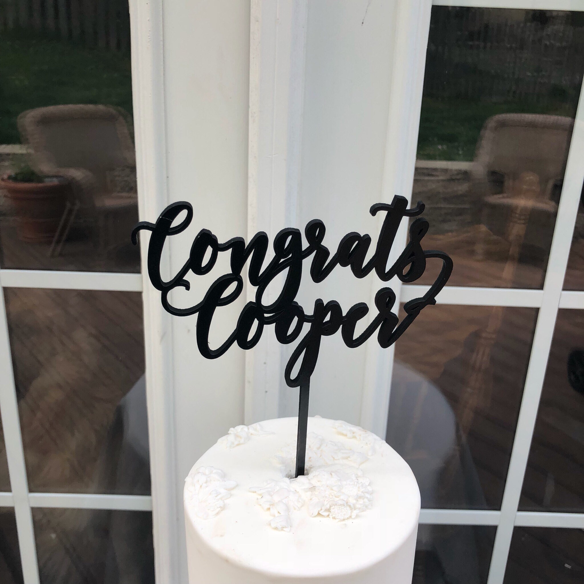 Graduation Cake Topper With One Custom Name Congrats Cake | Etsy