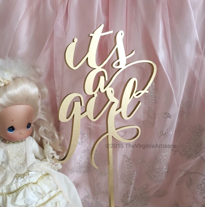 It's a Girl Cake Topper Girl Baby Shower Cake Topper Etsy