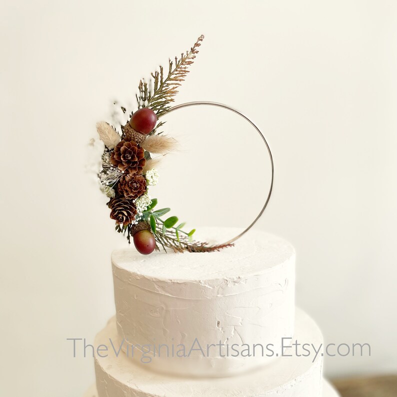 Hoop Dried Flowers Cake Topper Floral Cake Topper Etsy