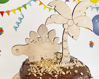 Stegosaurus Cake Topper - Dinosaur Themed Baby Shower Cake Topper - Dinosaur Themed Baby Shower/ Dinosaur Birthday Decor