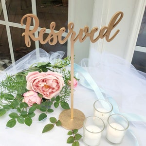 Reserved Table Signs - Reserved Laser Cut Signs - Gold - Silver - DIY. Wedding Reserved Sign - Venice Line