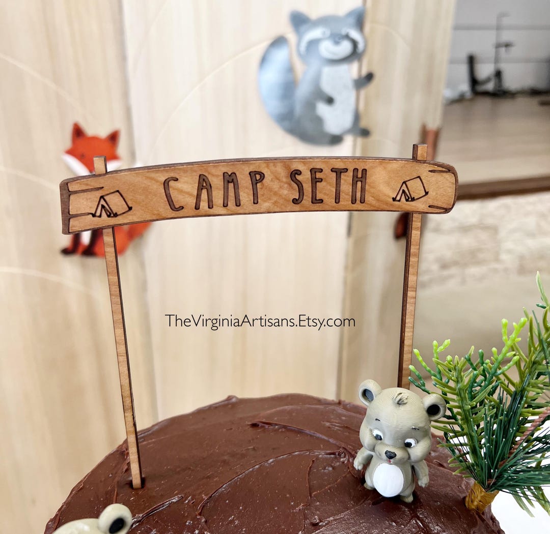 Custom Camp Cake Topper – Camping Baby Shower, Birthday Party - Etsy
