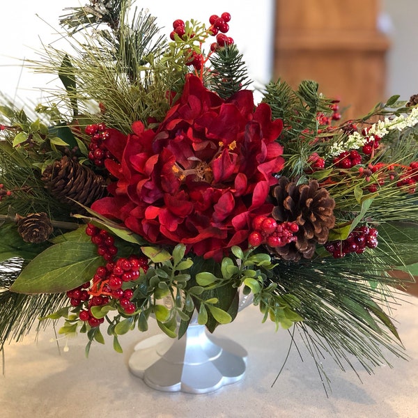 Christmas Floral Arrangements Etsy