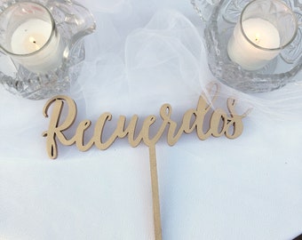 Rotulo para Recuerdos de Fiesta, Favors Sign, Wedding Favors Signage, Laser Cut Party Signs in Spanish, Rotulo para Boda - Spanish Line 1