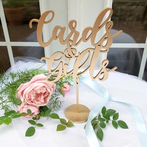 BEST SELLER Cards and Gifts Sign Party Signage Gold, Silver or DIY Laser Cut Gifts And Cards Sign Venice Line afbeelding 4