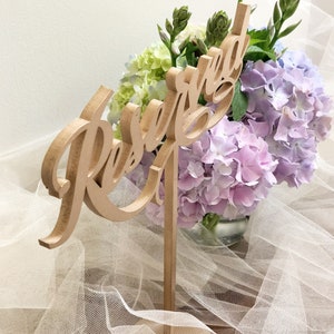 Set of 2 - Reserved Table Signs,  Laser Cut Reserved Signs, Wedding Reserved Sings - Resserved Table Sign - Reserved Signs for Wedding