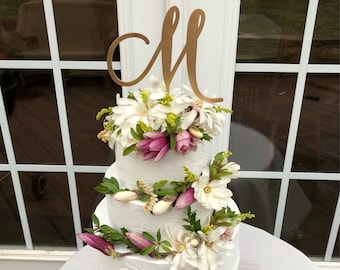 BEST SELLER! Cake Topper Initial- One Letter Cake Topper - Wedding Cake Topper With Initial - Monogram Cake Topper
