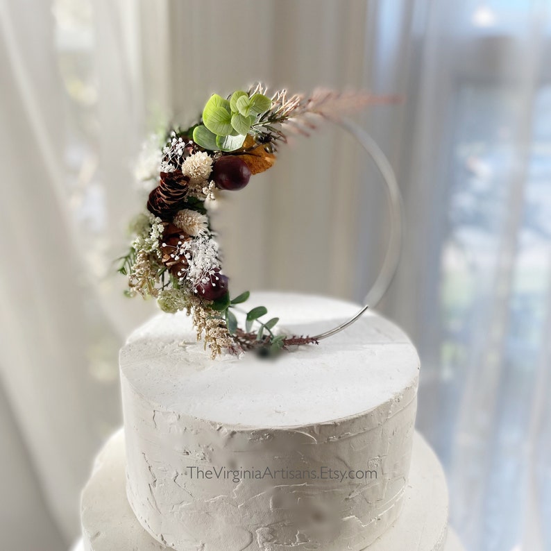 Hoop Dried Flowers Cake Topper Floral Cake Topper Etsy