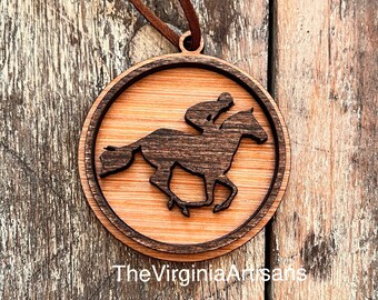 Race Horse and Jockey Ornament- Racing Horse Decor - Race Horse and Jockey Decor