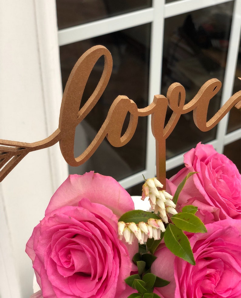 Love Cake Topper Gold Love Cake Topper Wedding Cake Etsy