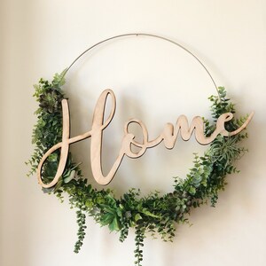 19 Succulent Wreath, Modern Hoop Wreath With Faux Succulents , Modern Style Wreath, Farmhouse Style Wreath, Home Succulents Wreath image 6