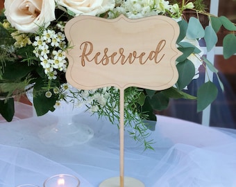 Wooden Reserved Table Sign - Reserved Sign - Reserved Sign for Tables - Reserved Sign - Rustic Wedding Decor