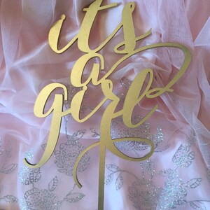 It's a Girl Cake Topper Girl Baby Shower Cake Topper It's A Girl Baby ...