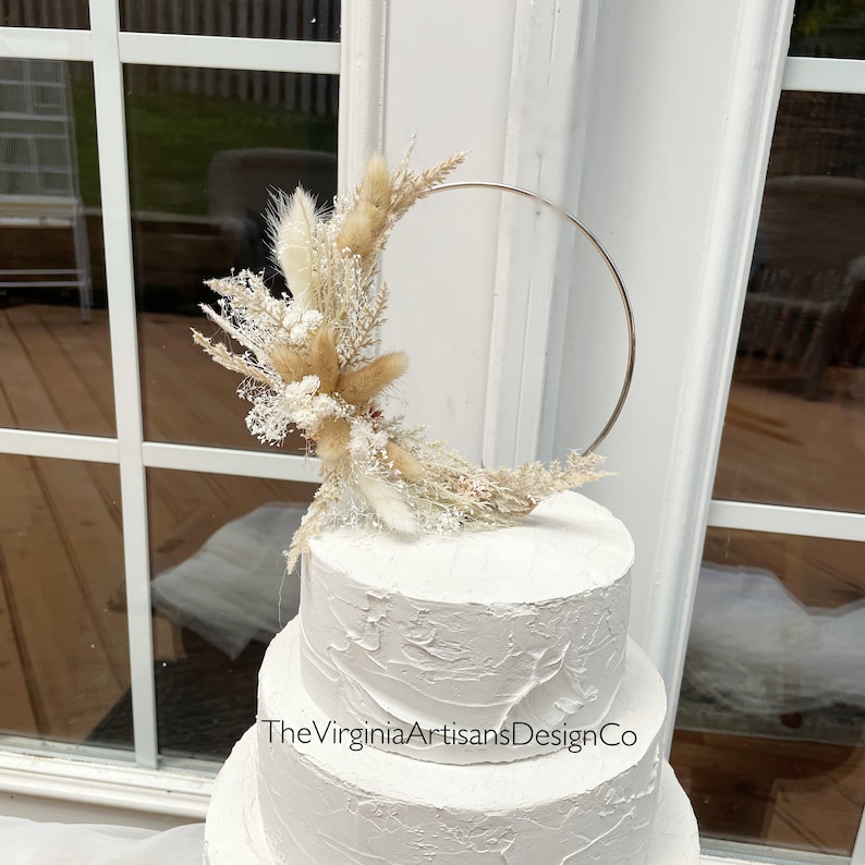 Hoop Dried Flowers Cake Topper Floral Cake Topper Etsy
