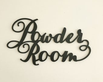 Powder Room Wall Sign - Powder Room Laser Cut Sign - Home Decor. Farm House Decor. Approximately 20.8" x 10.5"