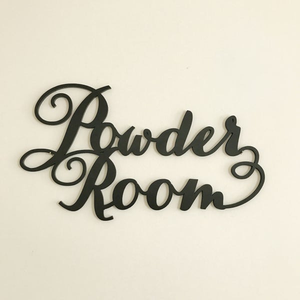 Powder Room Wall Sign - Powder Room Laser Cut Sign - Home Decor. Farm House Decor. Approximately 20.8" x 10.5"