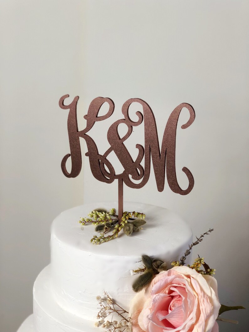 Initials Cake Topper Two Initials Cake Topper Two Letters Etsy