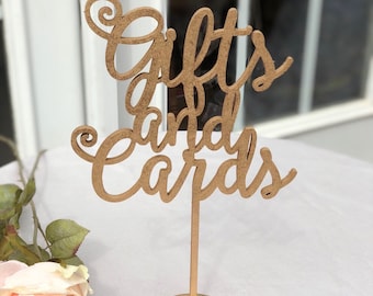 Gifts and Cards Sign, Gifts and Cards Party Signage, Wedding Sign, Gold Wedding Signs